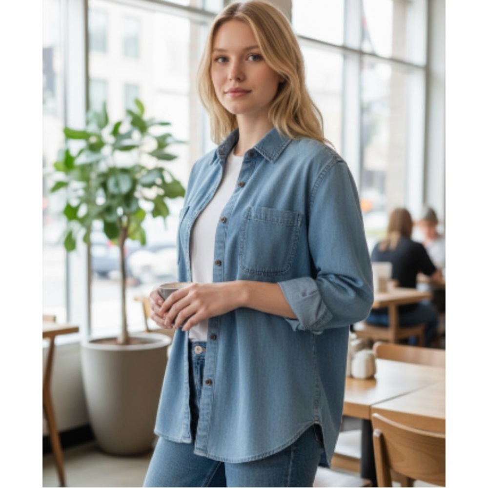 Signature Levi Strauss Denim Button Down Shirt